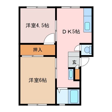 北松本駅 徒歩1分 2階の物件間取画像